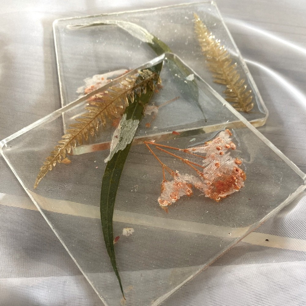 Hand Poured Resin Coaster Set